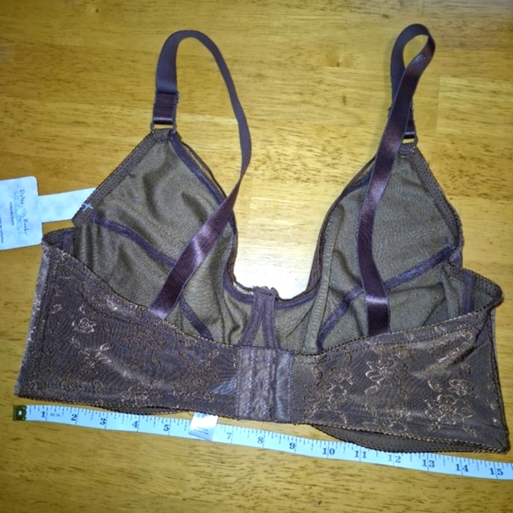 Delta Burke Brown Satin Bra with Adjustable Straps‎ - Picture 2 of 7